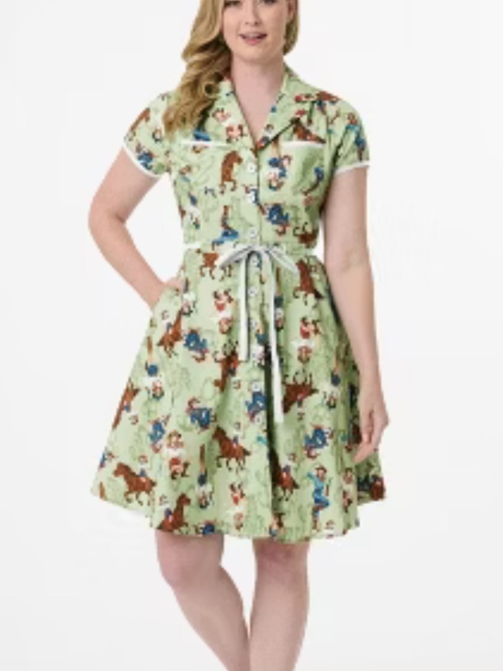 NEW Smak parlour women’s fit flare dress green western size: M(6-8)
